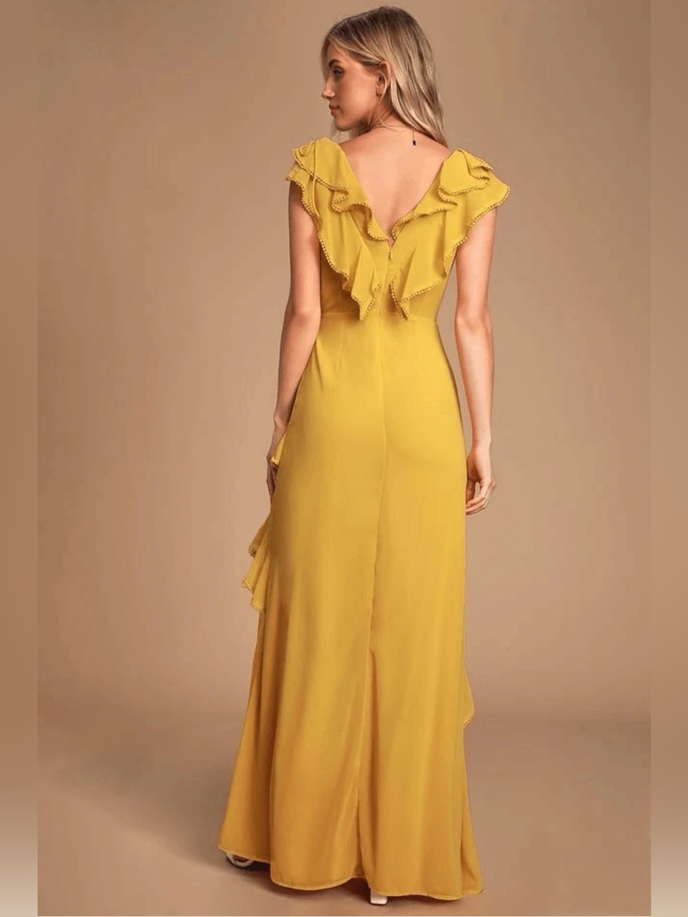 Lulu's Yellow Ruffle Maxi Dress - Picture 2 of 7